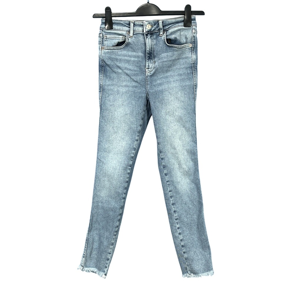 WE THE FREE People Blue Stretch THE RAW HIGH-RISE JEGGINGS 5-Pocket Jeans 29